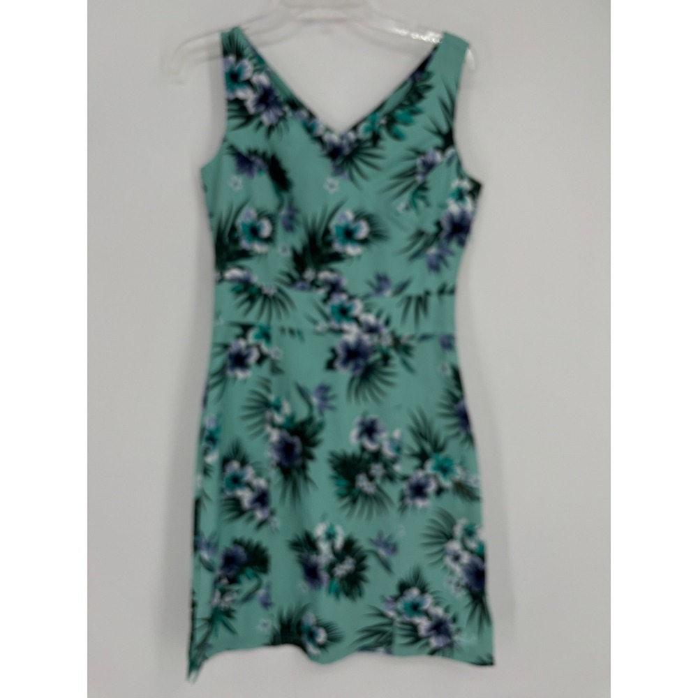Jack Wolfskin Dress Womens S Aqua Wahia Print Tropical Floral Outdoor V-Neck NEW